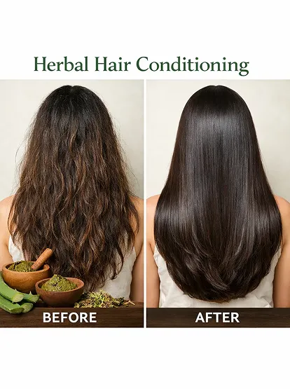 Botanical hair repair treatment with natural herbs for stronger and healthier hair